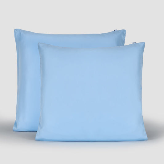 Federa 100% bambù Momo Cotton blu cielo 80x80 cm – tatto ultra morbido, finitura satinata, sostenibile e traspirante